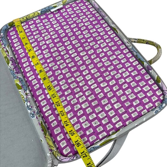 Vera Bradley Quilted Floral Laptop Bag With Shoulder Strap & Handles Fits 13" La - Picture 3 of 8